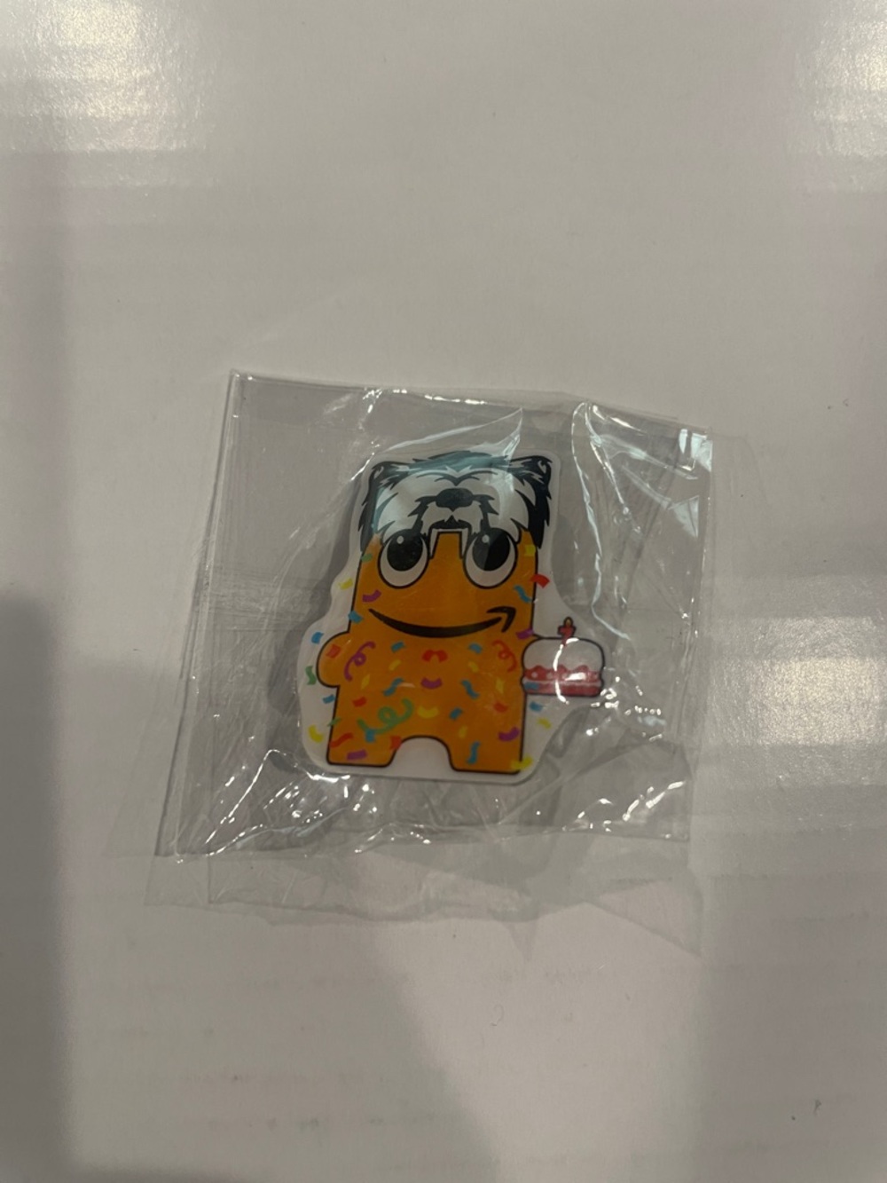 Cute Yellow Sprinkle Character Pin with Cake